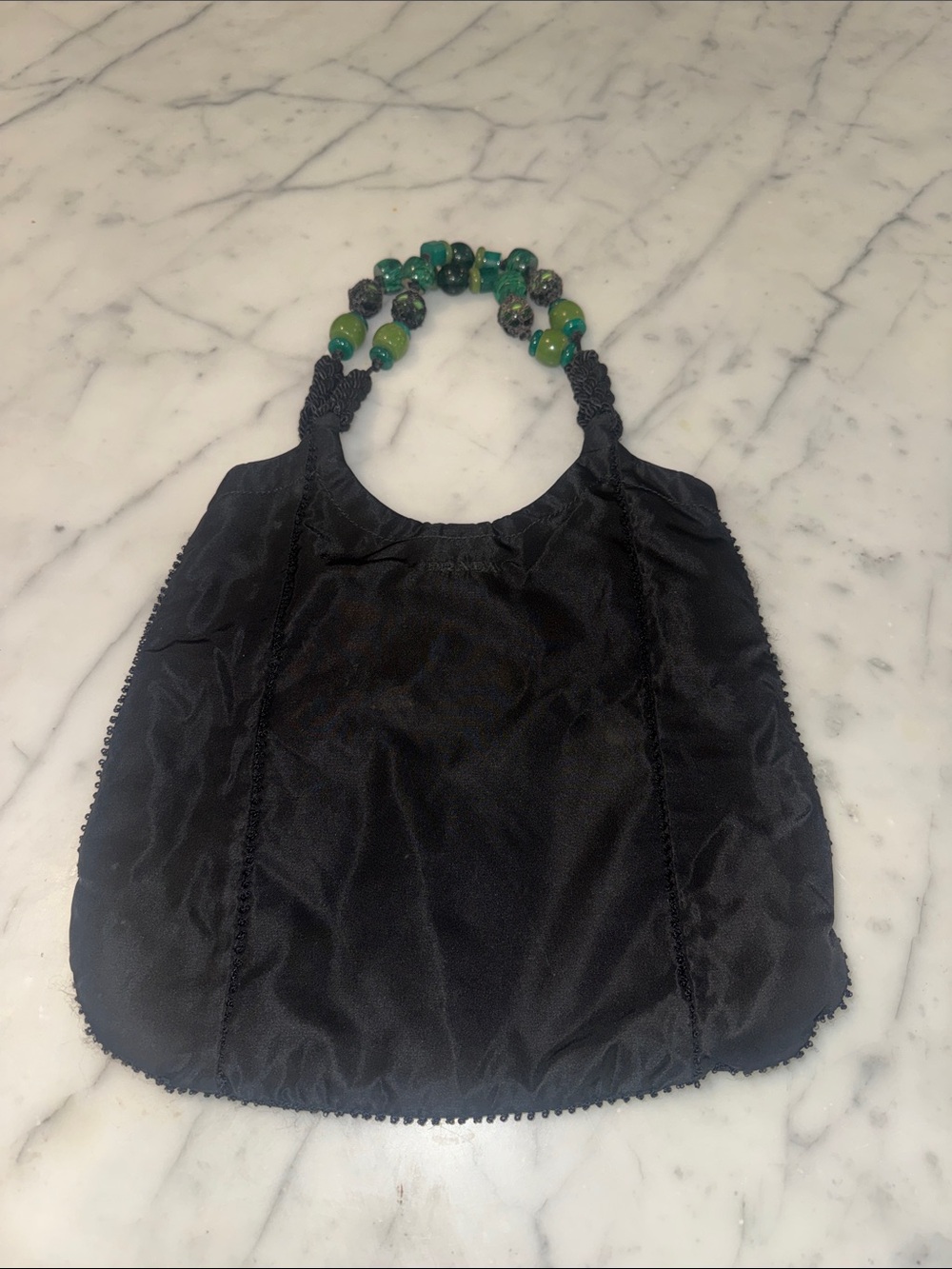 Prada Malachite Beaded Tessuto Shoulder Bag - Picture 1 of 5